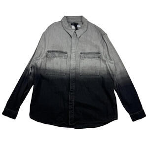 Ksubi Snakebite Denim Button Shirt Neutralize Grey Black Size XL